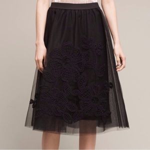 Anthropologie Fleur du Nuit Tulle Skirt